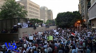 مظاهرة لمؤيدي مرسى أمام البورصة والبنك المركزى 