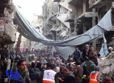 الهلال الأحمر السوري يعلن توزيع المساعدات في حمص القديمة