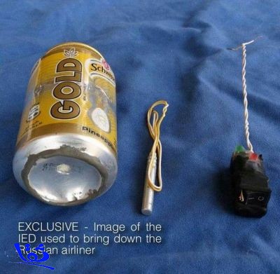  داعش ينشر صورة لقنبلة بدائية الصنع يزعم أنها فجرت الطائرة الروسية في سيناء 