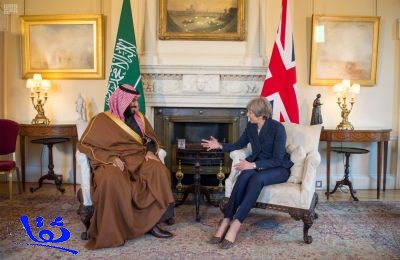 سمو ولي العهد ورئيسة وزراء بريطانيا يعقدان لقاء ثنائياً واجتماعاً موسعا 
