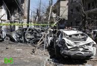 مقتل 27 على الاقل واصابة 100 في انفجارين انتحاريين بدمشق