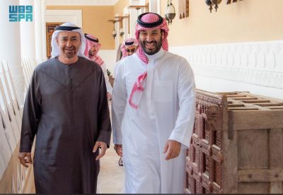 سمو ولي العهد يستقبل سمو رئيس  دولة الإمارات العربية المتحدة