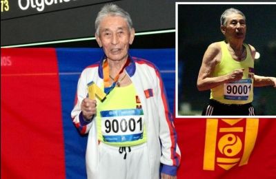 بعمر 91 عاما تسيرين يحقق فضة 100 متر بأبوظبي