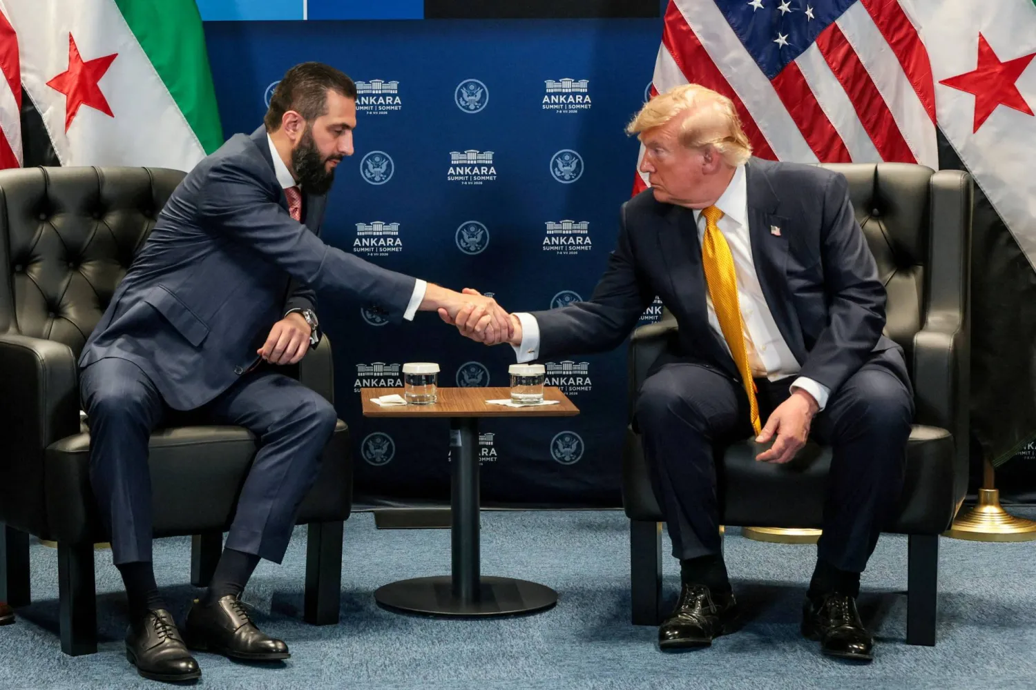 الشرع: سوريا «تمزّق صفحة من ماضيها الأليم» بإزالتها من قائمة الدول الراعية للإرهاب الشرع: سوريا «تمزّق صفحة من ماضيها الأليم» بإزالتها من قائمة الدول الراعية للإرهاب