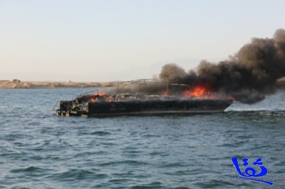 وفاة امراة وإصابة 10 آخرين في حريق قارب بينبع 
