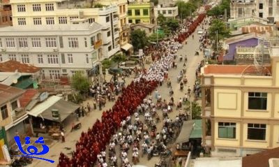 مظاهرة بوذية لطرد مسلمي ميانمار