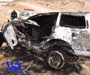 وفاة ثلاثة أشخاص حرقاً جراء حادث تصادم سيارتين بالطائف