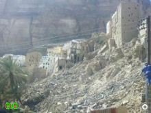 انهيار ثمانية وثلاثين منزلاً بمحافظة حضرموت اليمنية 