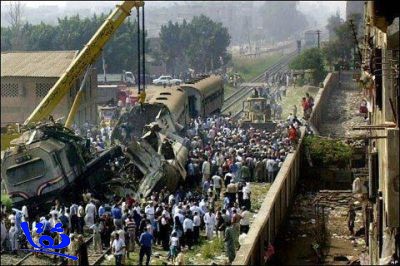 مقتل 47 تلميذاً وإصابة 13 آخرين بحادث تصادم بين حافلة وقطار جنوب القاهرة