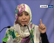الناشطة اليمنية توكل كرمان تسلم جائزة نوبل للسلام 